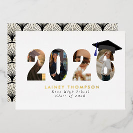 2026 Foil Typography Geometric Grad Announcement Folieneinladung