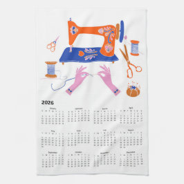 2026 Folk Art CottargetCore Nähkalender Geschirrtuch