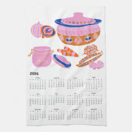 2026 Folk Art Tagungszentrum Casserole Kalender Geschirrtuch