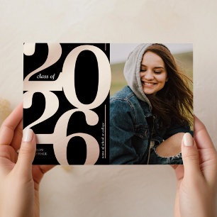 2026 Foto-Abschlussfeier Rose Gold Folieneinladung