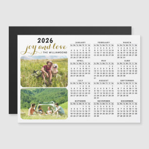 2026 Foto Kalender Magnet Familienname White Black