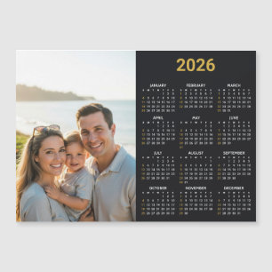 2026 Fotokalender   Ganzjahres-Schwarze Kühlschran Magnetkarte