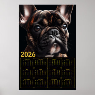 2026 Französische Bulldogge Kalender Poster