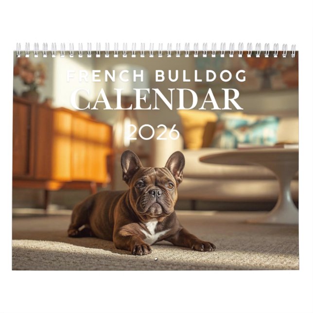 2026 French Bulldog Calendar | 12 Months Kalender (Titelbild)