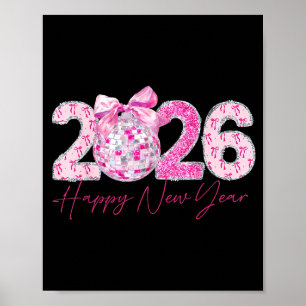 2026 Frohes Neues Jahr Bogen Patch Disco Ball Poster