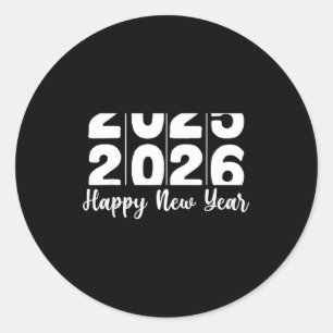 2026 Frohes Neues Jahr Fette Zahlen Feierparty Runder Aufkleber