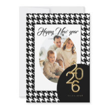 2026 Frohes Neues Jahr Klassischer Houndstooth Ein