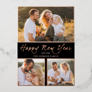 2026 Frohes Neujahrs-Fotocollage Folien Feiertagskarte