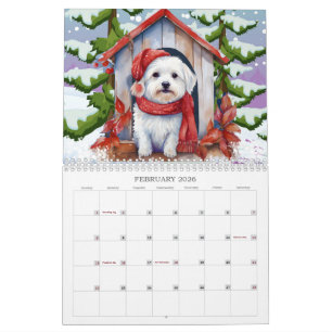 2026 Frohes Neujahrs-Kalender 12 Vollfarbige Kunst Kalender