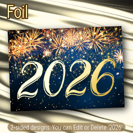 2026 Frohes Silvester Feuerwerk Weihnachtsfest Par Folieneinladung