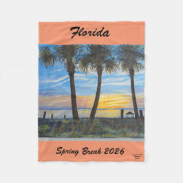 2026 FRÜHSTÜCKSBREITE FLORIDA PALM TREE FLEECEDECKE