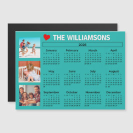 2026 Fun Colorful Calendar Photo Collage Magnet