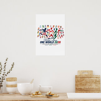 2026 Fußball-Einheit der Welt: 3 Nationen 1 Leiden Poster