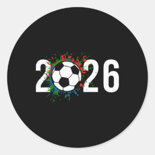 2026 Fußballspieljahr Spieler Trainer Fans Runder Aufkleber