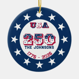 2026 Gedenk-USA-Persönlicher Erinnerungs-Schmuck Keramik Ornament