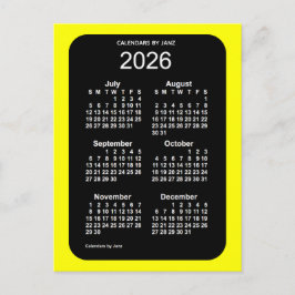2026 Gelbe Neon 6 Monate Mini-Kalender von Janz Postkarte