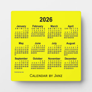 2026 Gelbe Schreibtischkalender von Janz Fotoplatte