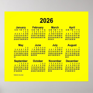 2026 Gelber Kalender von Janz Print Poster