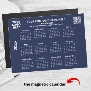 2026 Geschäft Ihr Logo QR-Code-Kalender-Magnet Magnetkarte