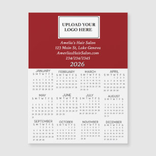 2026 Geschäfts-Logo-Mini-Kalender Magnetkarte