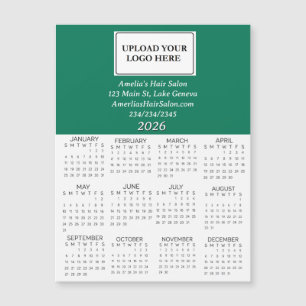 2026 Geschäfts-Logo-Mini-Kalender Magnetkarte