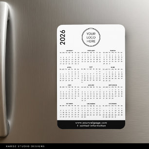 2026 Geschäftslogo-Magnetkalender Magnet