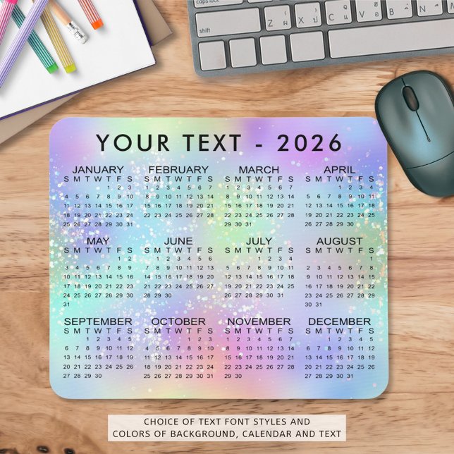 2026 Glitzer für Regenbogen Mousepad (Von Creator hochgeladen)
