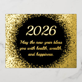 2026 Glitzer neues Jahr Chic Foil Holiday Post Car Folien Feiertagspostkarte