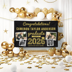 2026 Gold Skizze 4 Foto Gratulation Abschlussfeier Banner