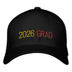 2026 GRAD Monogram INITIALS School Colors Fun Bestickte Baseballkappe