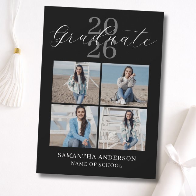 2026 Graduation Photo Modern Script  Ankündigung (Von Creator hochgeladen)