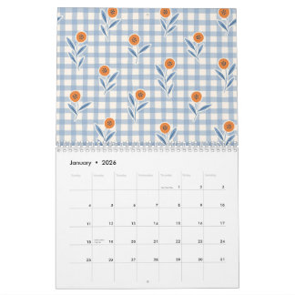 2026 Grandmillenial Pastel Floral Art Calendar Kalender