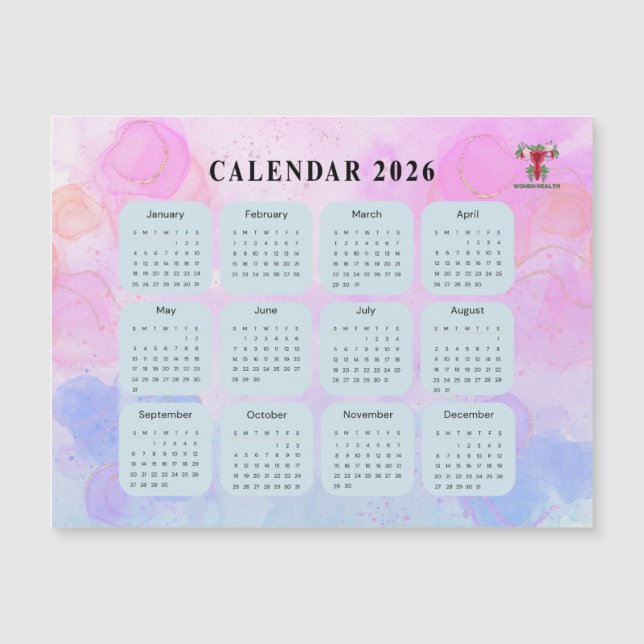 2026 Gynecology Calendar Magnet with Custom Logo (Vorderseite)