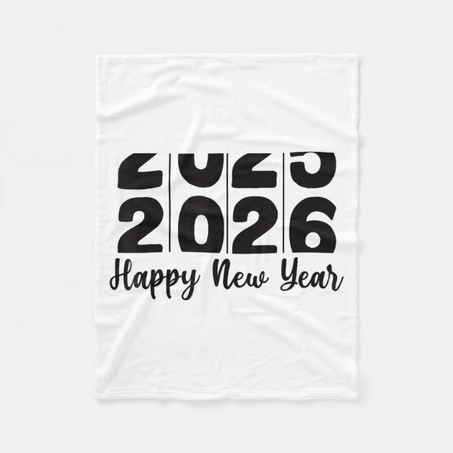 2026 Happy New Year Bold Numbers Celebration Party Fleecedecke (Vorderseite)