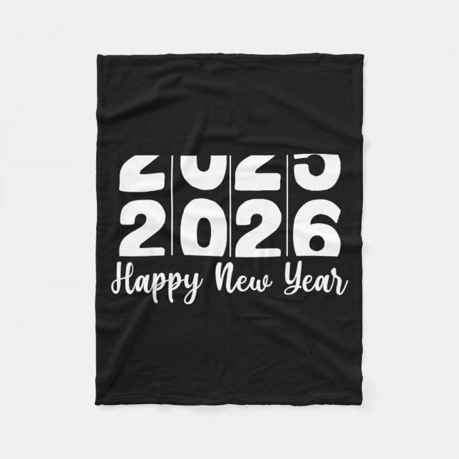 2026 Happy New Year Bold Numbers Celebration Party Fleecedecke (Vorderseite)
