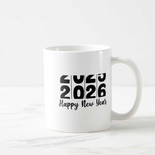 2026 Happy New Year Bold Numbers Celebration Party Kaffeetasse (Rechts)
