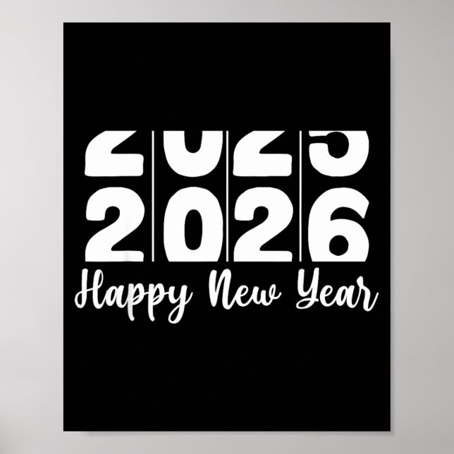 2026 Happy New Year Bold Numbers Celebration Party Poster (Vorne)