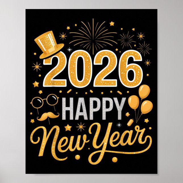 2026 Happy New Year Celebration For Party Enthusia Poster (Vorne)