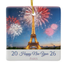 2026 Happy New Year Customizable Ornament - Paris