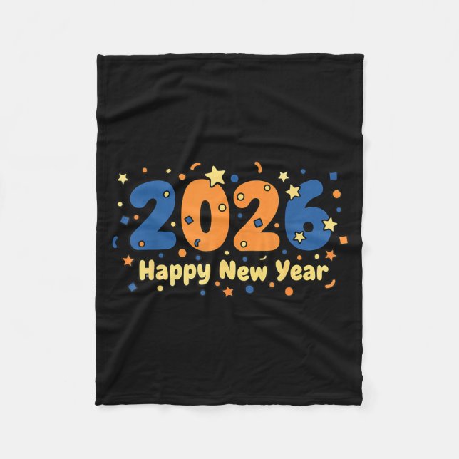 2026 Happy New Year Fireworks Celebration  Fleecedecke (Vorderseite)