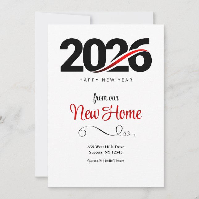 2026 Happy New Year New Home Announcement/ Einladung (Vorderseite)