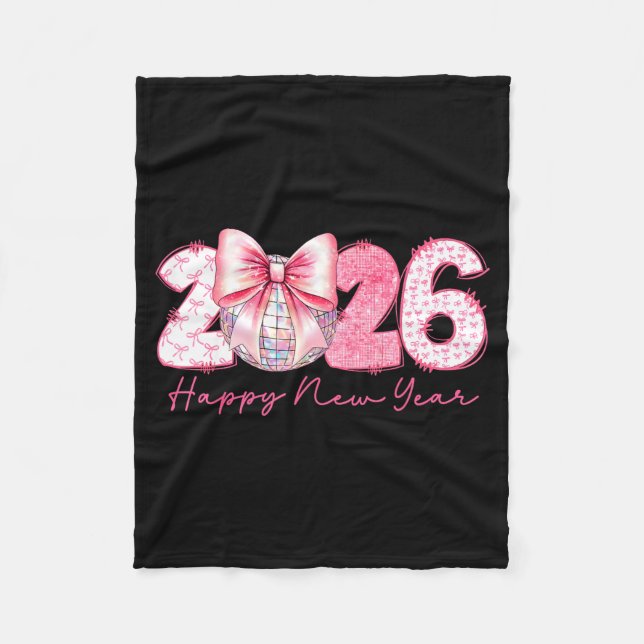 2026 Happy New Year Nk Coquette Preppy Disco Girly Fleecedecke (Vorderseite)
