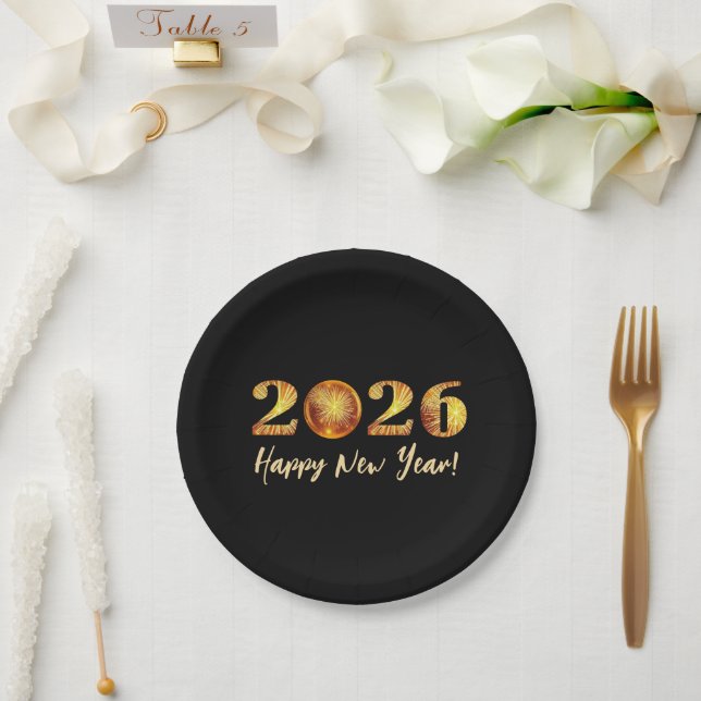 2026 Happy New Year Pappteller (Hochzeit)