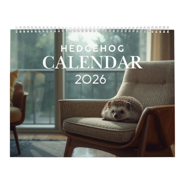 2026 Hedgehog Wall Calendar | 12 Month Kalender (Titelbild)