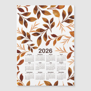 2026 Herbstlaub-Muster für Aquarellbilder Magnetkarte