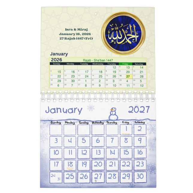 2026 Hijri Calendar  Islamic Art & Key Dates  Kalender (Jan 2027)