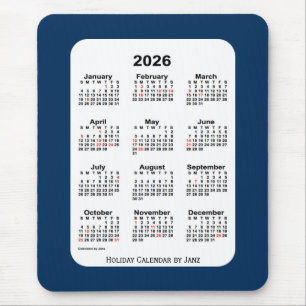 2026 Holiday Police Box Blue Calendar von Janz Mousepad