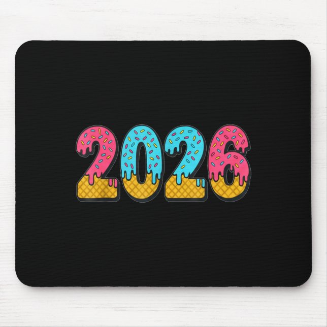 2026 Ice Cream Drip Meme New Year Gen Alpha Slang  Mousepad (Vorne)