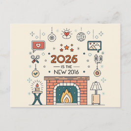 2026 Is The New 2016 Cozy Culture Vector Postkarte