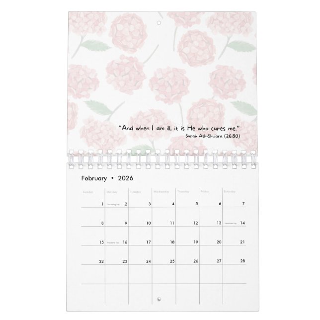 2026 Islamic Calendar with Quran Quotes (small) Kalender (Feb 2026)